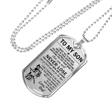 Bushido, they Way of Warrior To Son Dog Tag Necklace From Dad - Always remember
